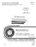 Cover page: MOTION OF PARTICLES IN A THERMAL BOUNDARY LAYER