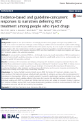 Cover page: Evidence-based and guideline-concurrent responses to narratives deferring HCV treatment among people who inject drugs