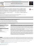 Cover page: Identifying patterns of anxiety and depression in children with chromosome 22q11.2 deletion syndrome: Comorbidity predicts behavioral difficulties and impaired functional communications