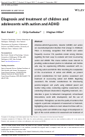 Cover page: Diagnosis and treatment of children and adolescents with autism and ADHD