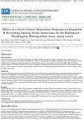 Cover page: Effect of a Liver Cancer Education Program on Hepatitis B Screening Among Asian Americans in the Baltimore–Washington Metropolitan Area, 2009–2010