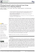 Cover page: Selecting External Controls for Internal Cases Using Stratification Score Matching Methods