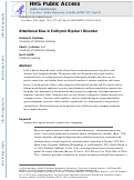 Cover page: Attentional bias in euthymic bipolar I disorder