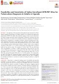 Cover page: Feasibility and Sensitivity of Saliva GeneXpert MTB/RIF Ultra for Tuberculosis Diagnosis in Adults in Uganda