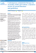 Cover page: Contemporary antiplatelet therapy for secondary stroke prevention: a narrative review of current literature and guidelines