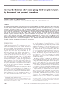 Cover page: Increased efficiency of evolved group I intron spliceozymes by decreased side product formation