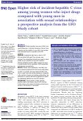 Cover page: Higher risk of incident hepatitis C virus among young women who inject drugs compared with young men in association with sexual relationships: a prospective analysis from the UFO Study cohort