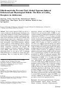 Cover page: Dihydromyricetin Prevents Fetal Alcohol Exposure-Induced Behavioral and Physiological Deficits: The Roles of GABAA Receptors in Adolescence