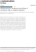 Cover page: Multiparametric biophysical profiling of red blood cells in malaria infection