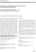 Cover page: Genome-wide screening for genetic loci associated with noise-induced hearing loss