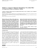 Cover page: Melanin as a target for melanoma chemotherapy: pro-oxidant effect of oxygen and metals on melanoma viability.