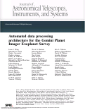 Cover page: Automated data processing architecture for the Gemini Planet Imager Exoplanet Survey