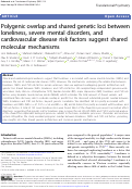 Cover page: Polygenic overlap and shared genetic loci between loneliness, severe mental disorders, and cardiovascular disease risk factors suggest shared molecular mechanisms.