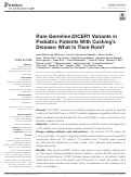 Cover page: Rare Germline DICER1 Variants in Pediatric Patients With Cushings Disease: What Is Their Role?