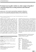 Cover page: Persistent neurocognitive decline in a clinic sample of hepatitis C virus-infected persons receiving interferon and ribavirin treatment