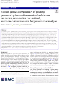 Cover page: A cross-genus comparison of grazing pressure by two native marine herbivores on native, non-native naturalized, and non-native invasive Sargassum macroalgae