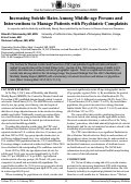 Cover page: Increasing Suicide Rates Among Middle-age Persons and Interventions to Manage Patients with Psychiatric Complaints: In conjunction with the Morbidity and Mortality Weekly Report published by the Centers for Disease Control and Prevention