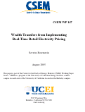 Cover page: Wealth Transfers from Implementing Real-Time Retail Electricity Pricing