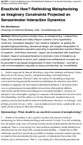 Cover page: Enactivist how? Rethinking metaphorizing as imaginary constraints projected on sensorimotor interaction dynamics