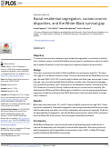 Cover page: Racial residential segregation, socioeconomic disparities, and the White-Black survival gap