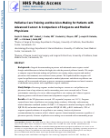 Cover page: Palliative Care Training and Decision-Making for Patients with Advanced Cancer: A Comparison of Surgeons and Medical Physicians