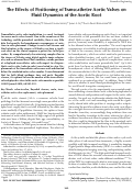 Cover page: The effects of positioning of transcatheter aortic valves on fluid dynamics of the aortic root