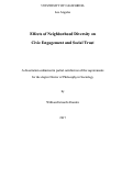 Cover page: Effects of Neighborhood Diversity on Civic Engagement and Social Trust