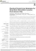 Cover page: Practical Closed-Loop Strategies for Deep Brain Stimulation: Lessons From Chronic Pain