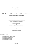 Cover page: The Impact of Information in Cooperative and Noncooperative Systems