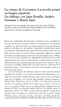 Cover page: La estirpe de Cervantes: La novela actual en lengua española; Un diálogo con Juan Bonilla, Andrés Neuman y Marta Sanz
