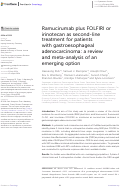 Cover page: Ramucirumab plus FOLFIRI or irinotecan as second-line treatment for patients with gastroesophageal adenocarcinoma: a review and meta-analysis of an emerging option.