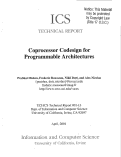 Cover page: Coprocessor codesign for programmable architectures