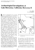 Cover page: Archaeological Investigations at Lake Berryessa, California: Berryessa II