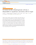 Cover page: Increased lactate dehydrogenase activity is dispensable in squamous carcinoma cells of origin