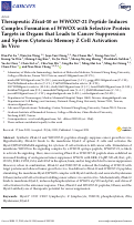 Cover page: Therapeutic Zfra4-10 or WWOX7-21 Peptide Induces Complex Formation of WWOX with Selective Protein Targets in Organs that Leads to Cancer Suppression and Spleen Cytotoxic Memory Z Cell Activation In Vivo