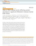 Cover page: Atlas of RNA editing events affecting protein expression in aged and Alzheimers disease human brain tissue.