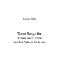 Cover page: Three Songs for Tenor and Piano