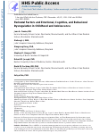 Cover page: Perinatal Factors and Emotional, Cognitive, and Behavioral Dysregulation in Childhood and Adolescence