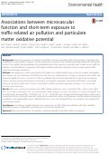 Cover page: Associations between microvascular function and short-term exposure to traffic-related air pollution and particulate matter oxidative potential.