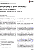 Cover page: Bayesian techniques for analyzing group differences in the Iowa Gambling Task: A case study of intuitive and deliberate decision-makers