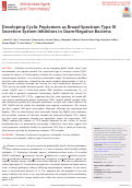 Cover page: Developing Cyclic Peptomers as Broad-Spectrum Type III Secretion System Inhibitors in Gram-Negative Bacteria.