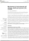 Cover page: Mechanisms of sensorineural cell damage, death and survival in the cochlea