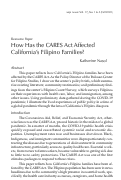 Cover page: How Has the CARES Act Affected California’s Filipino Families?