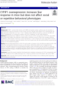 Cover page: CYFIP1 overexpression increases fear response in mice but does not affect social or repetitive behavioral phenotypes