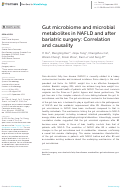 Cover page: Gut microbiome and microbial metabolites in NAFLD and after bariatric surgery: Correlation and causality.