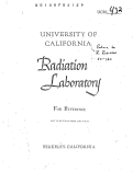 Cover page: Chemical Procedures Used in Bombardment Work at Berkeley