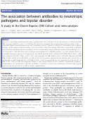 Cover page: The association between antibodies to neurotropic pathogens and bipolar disorder