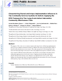 Cover page: Characterizing Shared and Unique Implementation Influences in Two Community Services Systems for Autism: Applying the EPIS Framework to Two Large-Scale Autism Intervention Community Effectiveness Trials