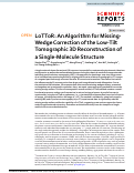 Cover page: LoTToR: An Algorithm for Missing-Wedge Correction of the Low-Tilt Tomographic 3D Reconstruction of a Single-Molecule Structure