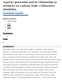 Cover page: Asperity generation and its relationship to seismicity on a planar fault: a laboratory simulation